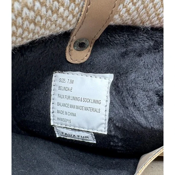 Esprit Belinda Tan Tall Lace Up Faux Fur Lined Knit Cuff Duck Boots Sz 7.5M - Picture 7 of 7